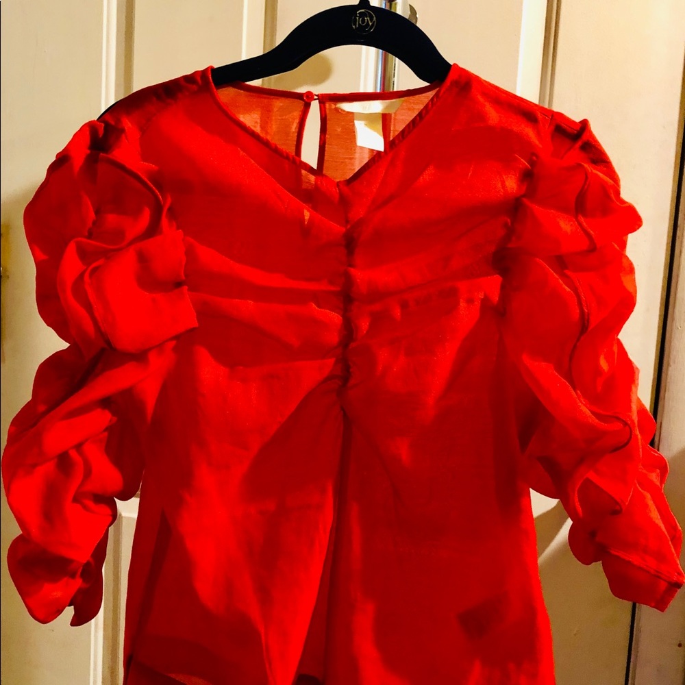 H&M red (sheer) women’s blouse